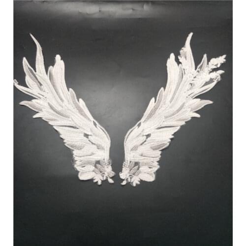 Cosmile Angel Wings Embroidery Lace DIY Patch Sew Applique Accessories 1 Pair White limited cosplay cute fashion new hot