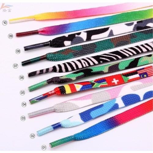 Colorful Gradient Webbing Laces Rainbow Print Laces Shoes Lace yards
