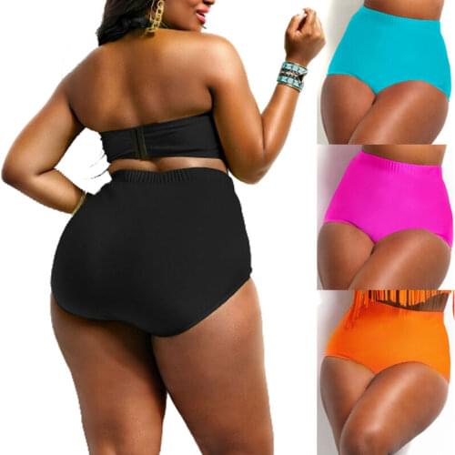 Women Oversized Sexy Briefs High Waist Swim Shorts Bikini Bottoms Bathing Swimwear Beach Wear Plus Size Slim Short Pants 2021