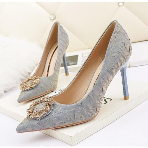 2021 New European American Sexy Pointed Pump High Heels Womens Single Shoes Stiletto Banquet Womens High Heels Size 34-40