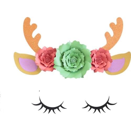 1 set,Artificial Paper Antlers handmade Flowers,Wedding Party Home Wall Decoration,Backdrop Birthday Crafts DIY Event Supplies