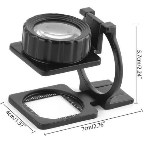 1Pc Metal Foldable Magnifier 20X Linen Tester Loupe Cloth Thread Counter Magnifying Glass