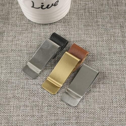 1Pcs Metal Leather Pen Holder Brass Stainless Steel Pencil Clip Vintage Dairy Notebook Pen Holder Spiral Loose Leaf Memo Clip