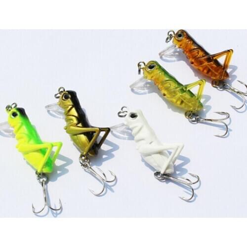 1 PC Fishing Lure Grasshopper Insect Lifelike Fishing Lure Tackle Luminous Hard Artificial Bait Hard with Hook