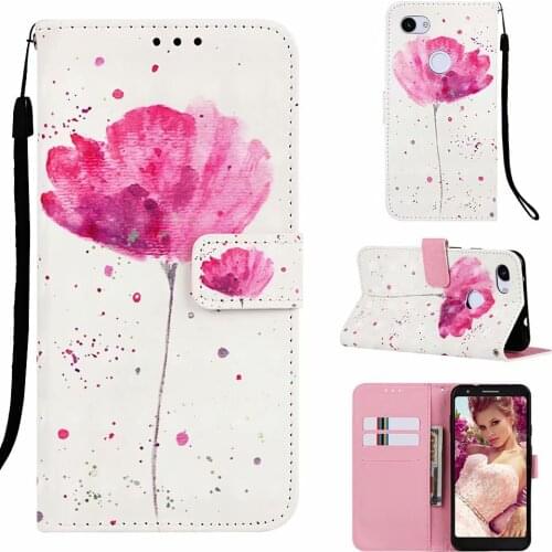 100pcs/lot 3D Colorful Dream Flower Wallet Leather Case With Stand for Google Pixel 3A XL 3a