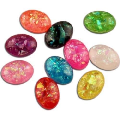 100Pcs Mixed Resin Bling Oval Decoration Crafts Beads Flatback Cabochon Scrapbooking For Embellishments Kawaii Diy Accessories