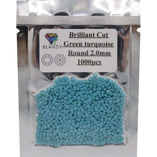 1000pcs/Lot 1.5mm 2mm 3mm Round Shaped Green Blue Turquoise Nano Stone Synthetic Gems Wuzhou Factory Gemstone Supplier