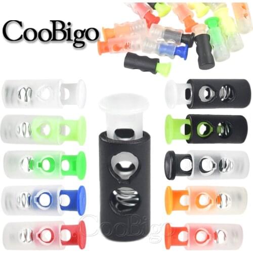 12pcs Colorful Frost Cylindrical Cord Lock Stopper Transparent Toggle Clip for Shoelace Rope Paracord Lanyard Accessories