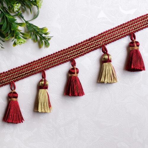 12yards Diy Lace Accessories Tassel Fringe Trim Ribbon Sewing Dance Stage Curtain Decorative Fitas Guarnicao Franjas Gold Fringe