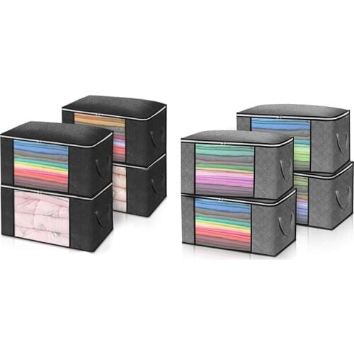 4Pcs/Set Clothes Quilt Storage Bag Blanket Closet Sweater Organizer Box Sorting Pouches Clothes Cabinet Container