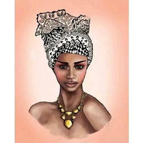5D Diamond Embroidery African Girl Full Square Diamond Painting DIY Diamond paint Mosaic Rhinestones Wedding Decor C121