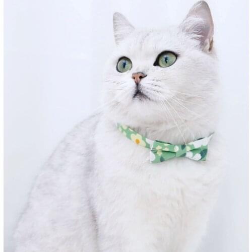 Pet Bowknot Small Flower Daisy Adjustable Collar Cat Dog Bow Tie Safety Buckle Necklace Accessories Supplies