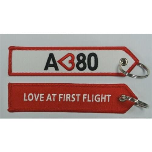 I Love A380 Love At Fisrt Sight Aircraft Key Chain Key Ring