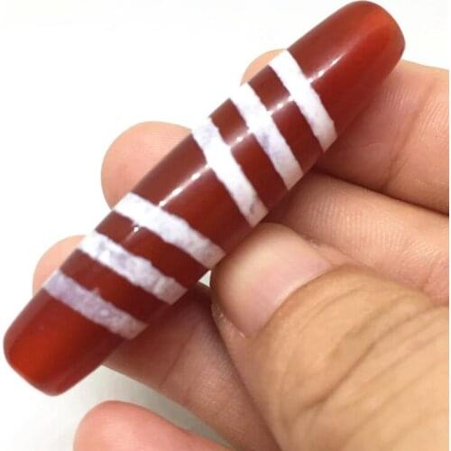 Red Strip Bead 12MM*56MM Natural Agate Stone Beads for Bracelet and Necklace High Quality