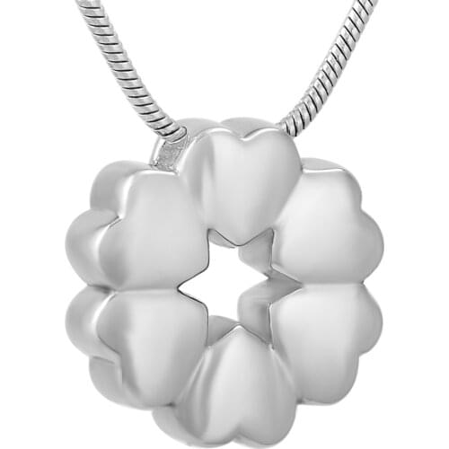 IJD9723 Women Stainless Steel Heart Flower Design Ash Holder Pendant Necklace Hot Sale