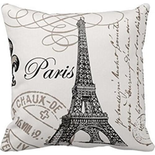 45cmX45cm Tower Printing Pillow Case Beauty France Paris Eiffel Tower Home Decorative Pillow Case Cushion Cover