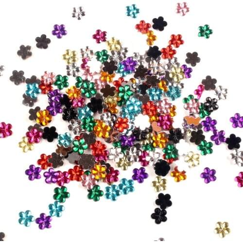 500pcs Mixed Flowers Acrylic Flatback Cabochon Jewelry Findings Scrapbooking For Jewelry Making Charms Pendants Accessories Diy