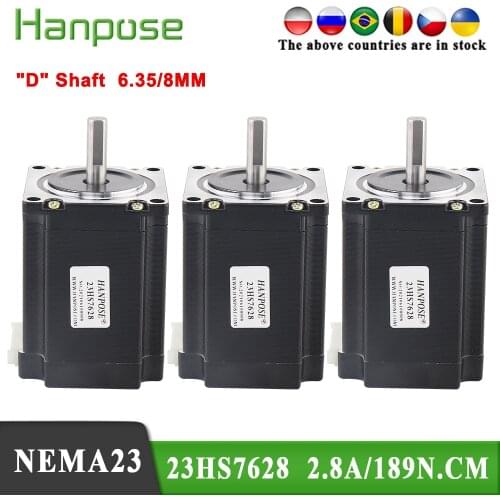 Overseas direct delivery 3p Nema23 Stepper Motor 23HS7628 2.8A 189N.CM 57 Series Motor for CNC Router Engraving Machine Cutting