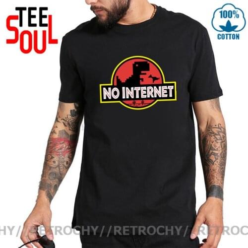 Cartoon Dinosaur tee shirt men black white funny Jurassic offline park Harajuku T shirt 100 cotton men clothing tops streetwear