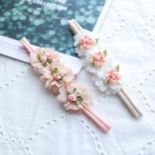 CN Baby Girls Chiffon Flower Head Elastic Band Hairband Headband Nylon Hairband Headwear Princess Baby Girl Hair Accessories