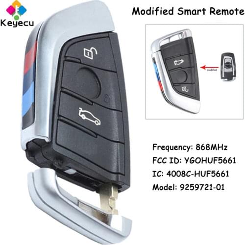 KEYECU Modified CAS4 CAS4+ FEM Smart Remote Key With 3 Button 868MHz - FOB for BMW X3 F25 X4 F25 M2 F87 M3 M4 F80 F82 YGOHUF5661