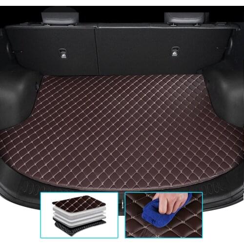 Custom Car Trunk Mat For GREELY Emgrand EC7 LC X7 GX7 Leather Non-Slip Waterproof Auto Carpet Rug 14 Colors Car Accessories