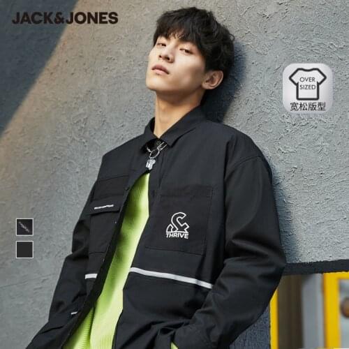 JackJones Mens Multiple Pockets Streetwear OVERSIZED Cargo Long-sleeved Shirt Jacket | 221105100