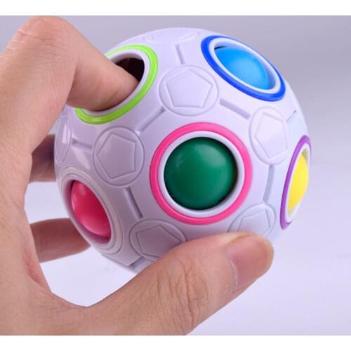 Creative Magic Cube Ball Antistress Rainbow Football Puzzle Montessori Kids Toy Stress Reliever Simple Dimple Rainbow Magic Ball