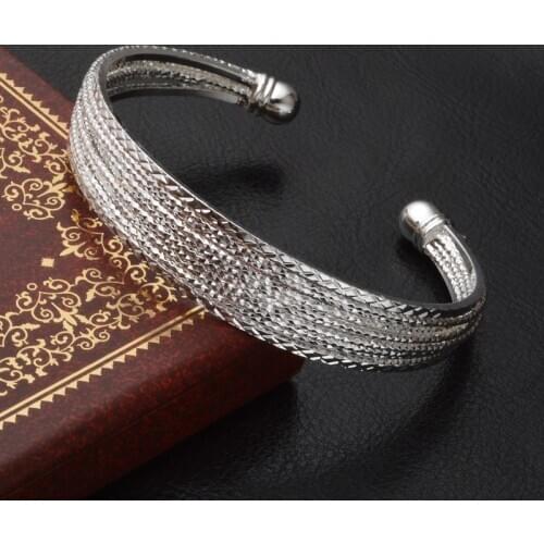 Open Cuff Bangles For Women Line Bangle Bracelets Pulseira Fashion Jewelry For Women Men pulceras y brazaletes mujer