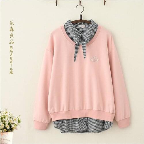 Lovely Cartoon Hoodies Female Kawaii Sleeved Women Sweatshirts Leisure Sudaderas Mujer 2021 Autumn Cute Wild Tracksuits A42