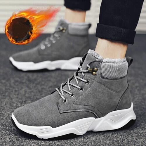 2019 New Warm Snow Boots Men Plus Velvet Mens Shoes Outdoor Cold Boots Waterproof Mens Boots High-gang Cotton Boots S21-51