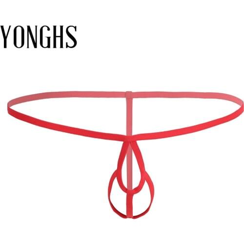 Mens Lingerie Crotchless Underwear and Open Butt Bikini G-string Thong Briefs Underwear with Penis Hole Open Crotch Panties