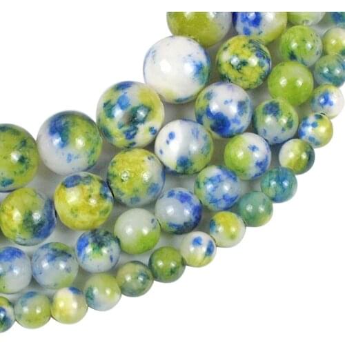 Natural Yellow Persian Jades Stones Round Spacer Loose Beads For Jewelry Making Fit Diy Necklace Bracelet Charms Handmade