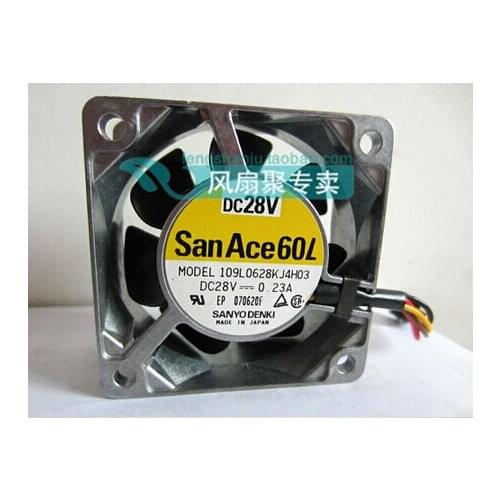 The original 109L0628KJ4H03 28V 0.23A 6cm 6025 60*60*25MM Sanyo four line aluminum frame of heat radiation fan