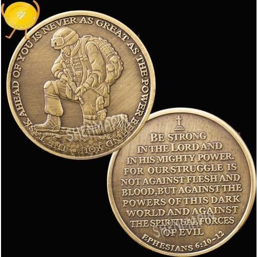 Ephesians Commemorative Coin City Fire Rescue Guardian Fighters Challenge Coin Mission Strong Soldier Honor Coins Collectibles