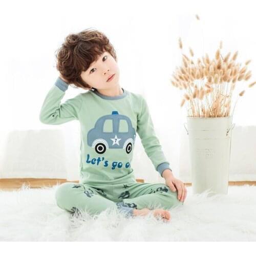 TUONXYE Boys Girls Pajamas Set Children Transportations Cars vehicles Cotton Kids Long Sleeve Pijama Baby Sleepwear Clothing