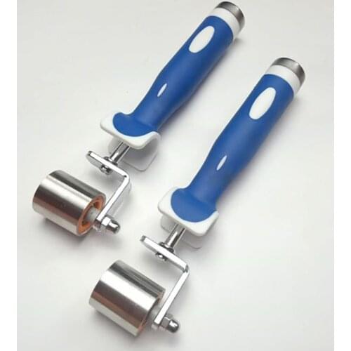 Stainless Steel Seam Flat Pressure Roller Double Bearing Deep Texture Hand Pressure Seam Roller Wallpaper Wall Covering Tool