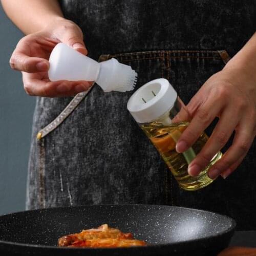 Oil Brush With Oil Bottle Kitchen Pancakes Household Baking Oil Brush High Temperature Resistant Silicone Small Barbecue Brush