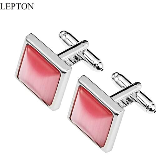 High Quality Cat Eye Stone Cufflinks for Mens Shirt Cuffs Cufflink Lepton Square Stone Cuff links Relojes gemelos Drop Shipping