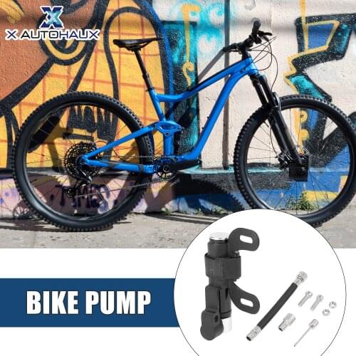 X Autohaux Portable Bike Pump 120Psi Manual Bike Air Pump Kit with Ball Needle for Road Bike Mountain BMX Bicycle Accessories