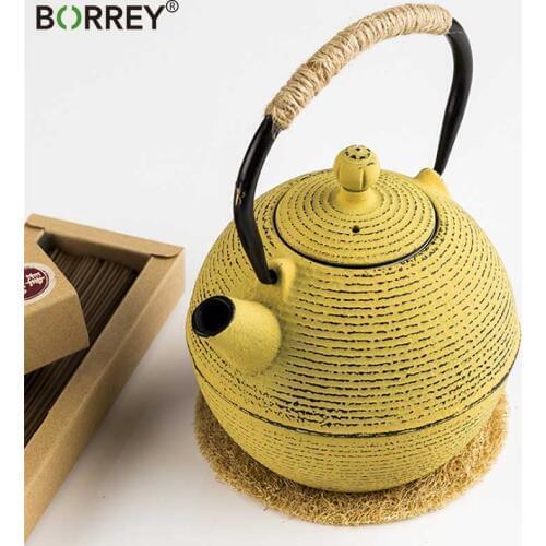 BORREY Japanese Iron Tea Pot Tetsubin Style TeaPot Kettle with Filter Cast Teapot Tea Boiling Water Kung Fu Oolong Tea Set 680ML