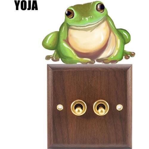 YOJA Cute Green Frog Sticker Switch Decor Living Room Bedroom Wall Personalized Colored 8SS1120