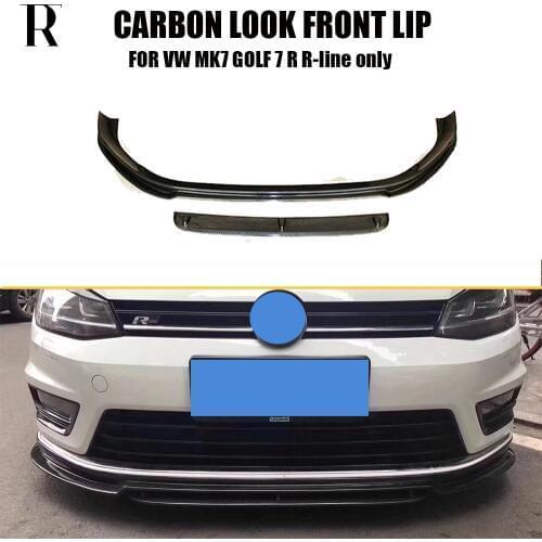 MK7 Carbon Fiber Look Front Bumper Lip Spoiler for MK7 Golf 7 R & R-line 2014 - 2017 ( Can't Fit Golf 7 Standard & GT-I )