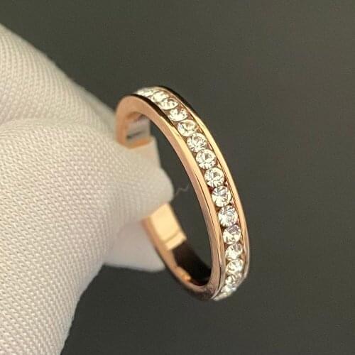 High Quality 2021 Simple Ladies Rose Gold 2mm Stacking Ring Cute Girls Gift Rings For Women Wedding Ring Jewellery Accessories