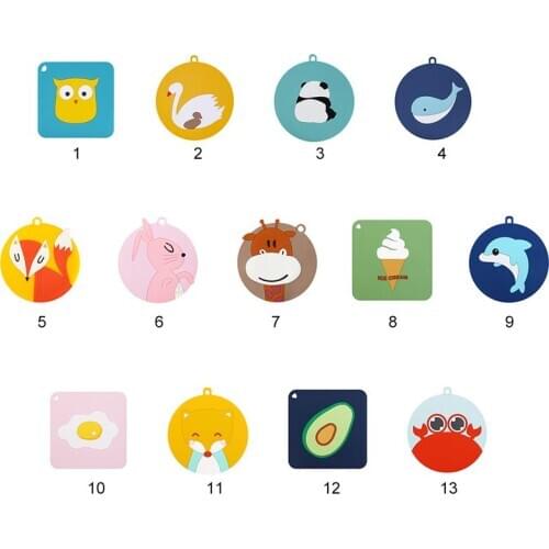 1pc Cartoon Silicone Coaster Thicken Heat Resistant Table Bowl Mat Animal Pattern Coaster Cup Accessories