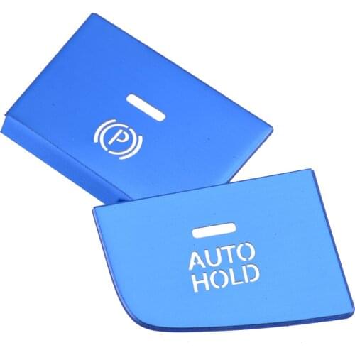 2pcs Blue Electronic Hand Brake Button Auto Hold Cover Trim Sticker Styling Aluminum Alloy Fit For Mazda 3 2019 2020