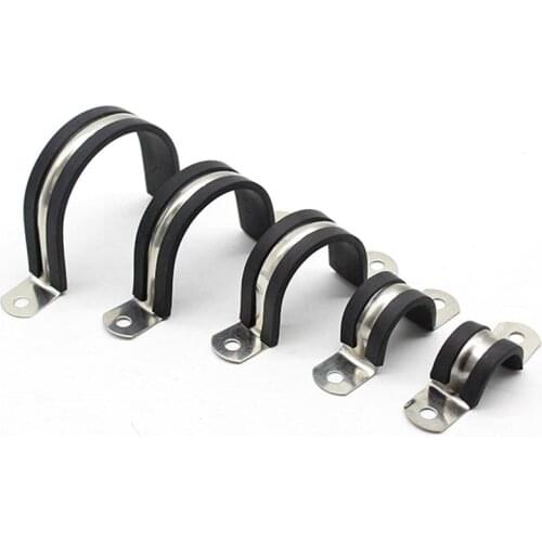 20Pack Clamp,Stainless Steel Cable Clamp,Pipe Clamp,Metal Clamp,Tube Clamp,Rubber Cushioned Insulated Clamp,Tube Holder for Tube