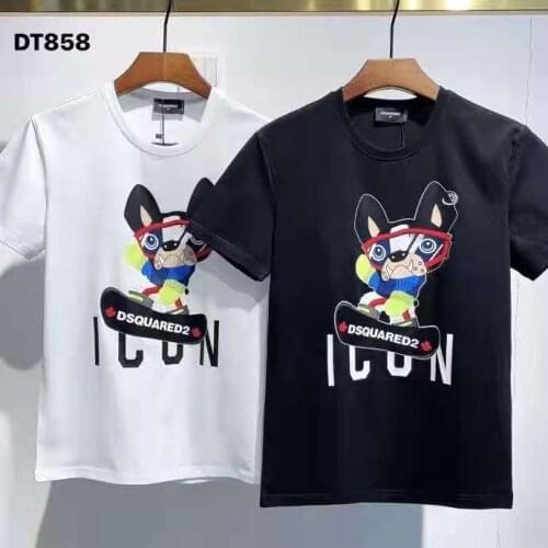 2021DSQ2 High Street Fashion New Mens Print Short Sleeve DT858