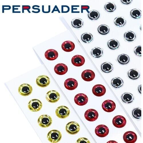 Persuader 80pcs/pack 3mm 5mm 7mm 9mm 3D lure fishing bait eyes 3colors baitfish eyes trout streamer flies fly tyinng materials