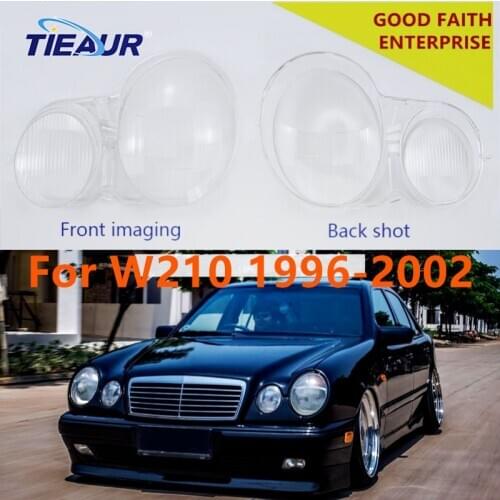 4Doors car Headlight transparent lens cover for Benz W210 E200 E280 E320 E350 large Lampshade Headlamp clear Shell 96-02 replace